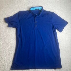 Greyson men's blue short sleeve polo stretch performance golf Peru xl